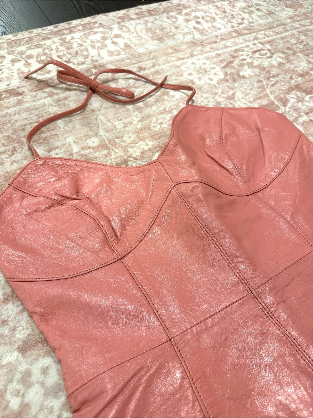 Vintage 🪷 Real Leather Y2K FUBU Dress - RARE - Picture 2 of 16